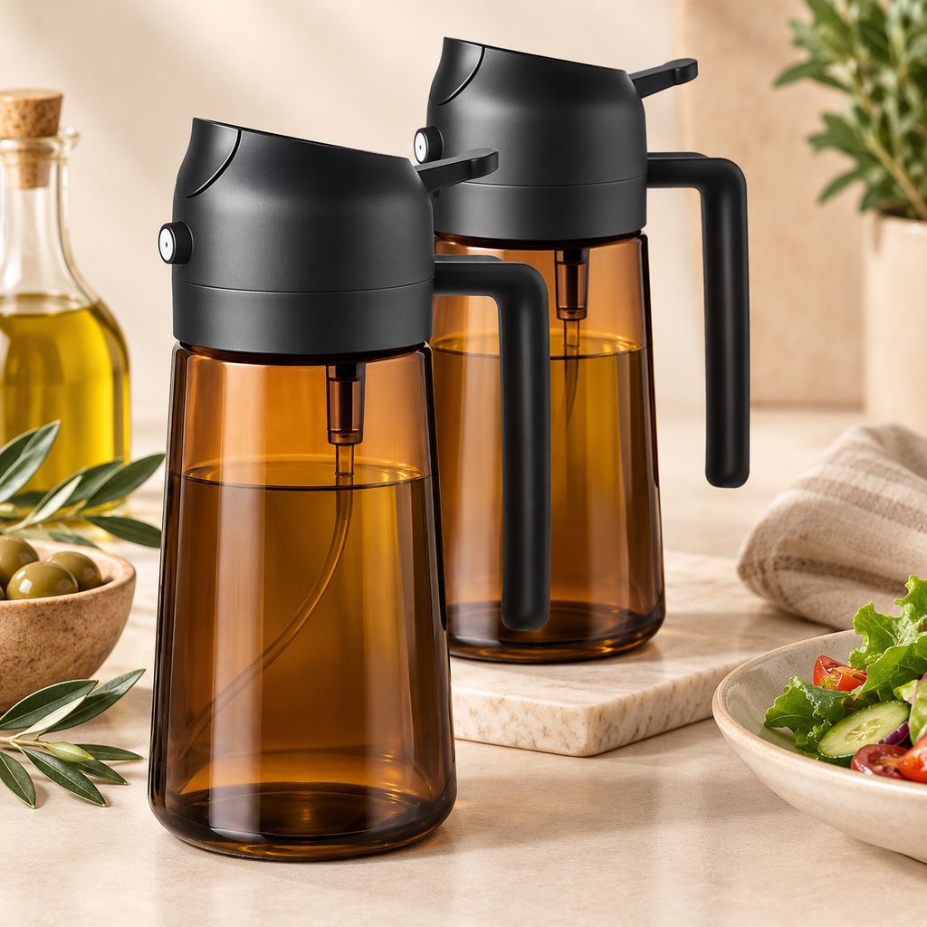 MistEase 2-in-1 Glass Oil Sprayer & Dispenser