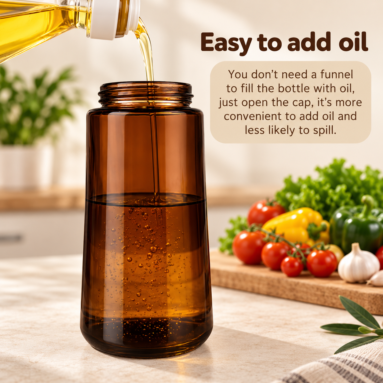 MistEase 2-in-1 Glass Oil Sprayer & Dispenser