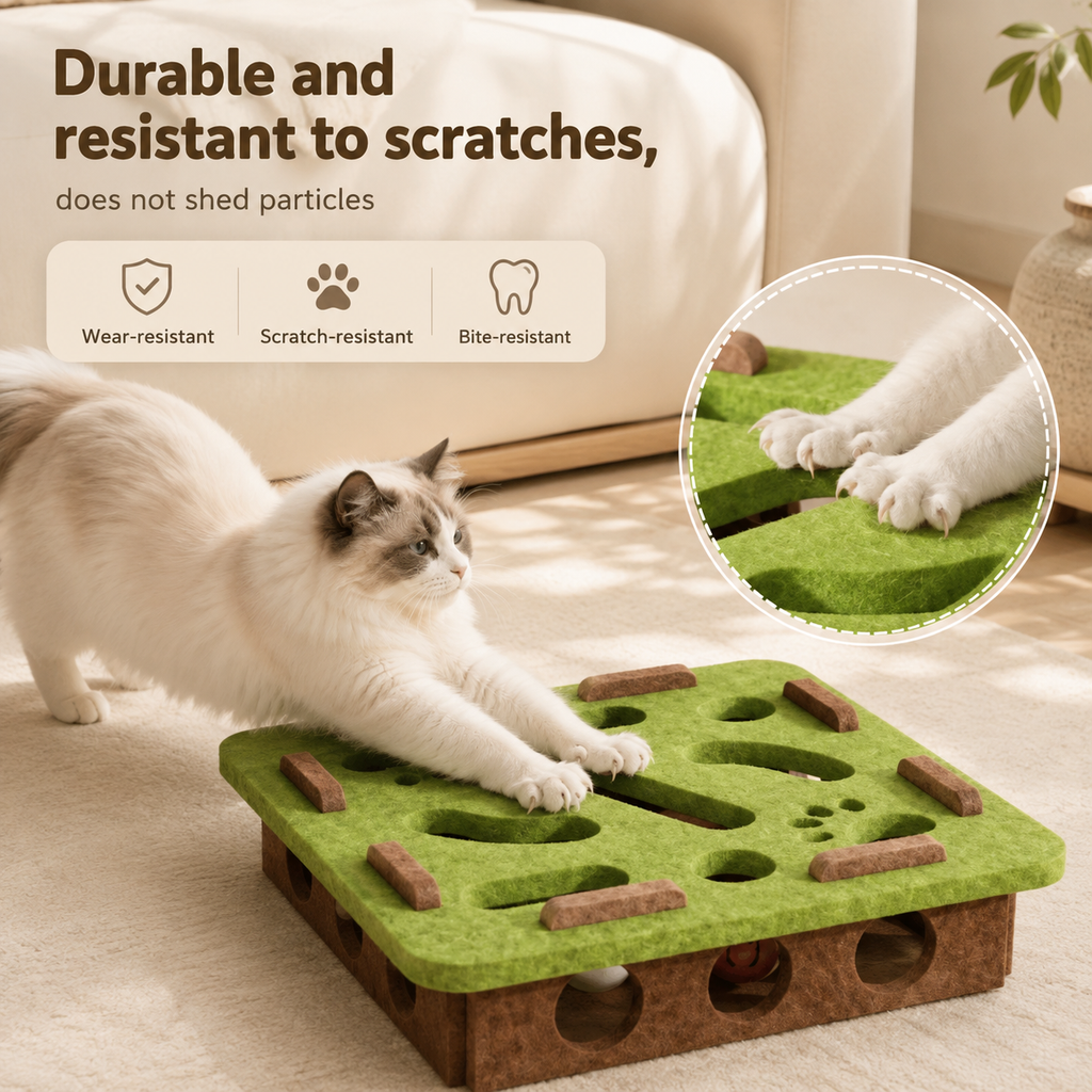 PurrMaze Interactive Felt Puzzle Toy for Cats