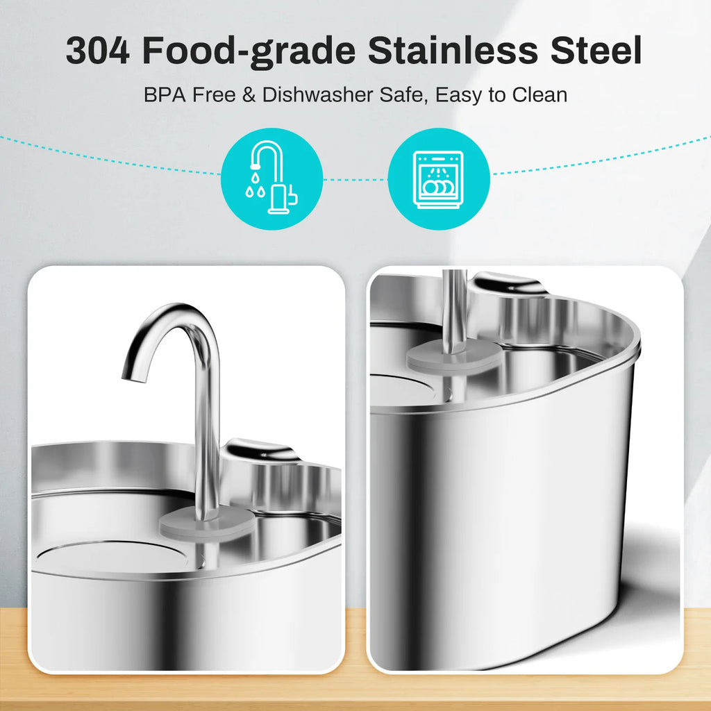 PureFlow Square Stainless Pet Fountain